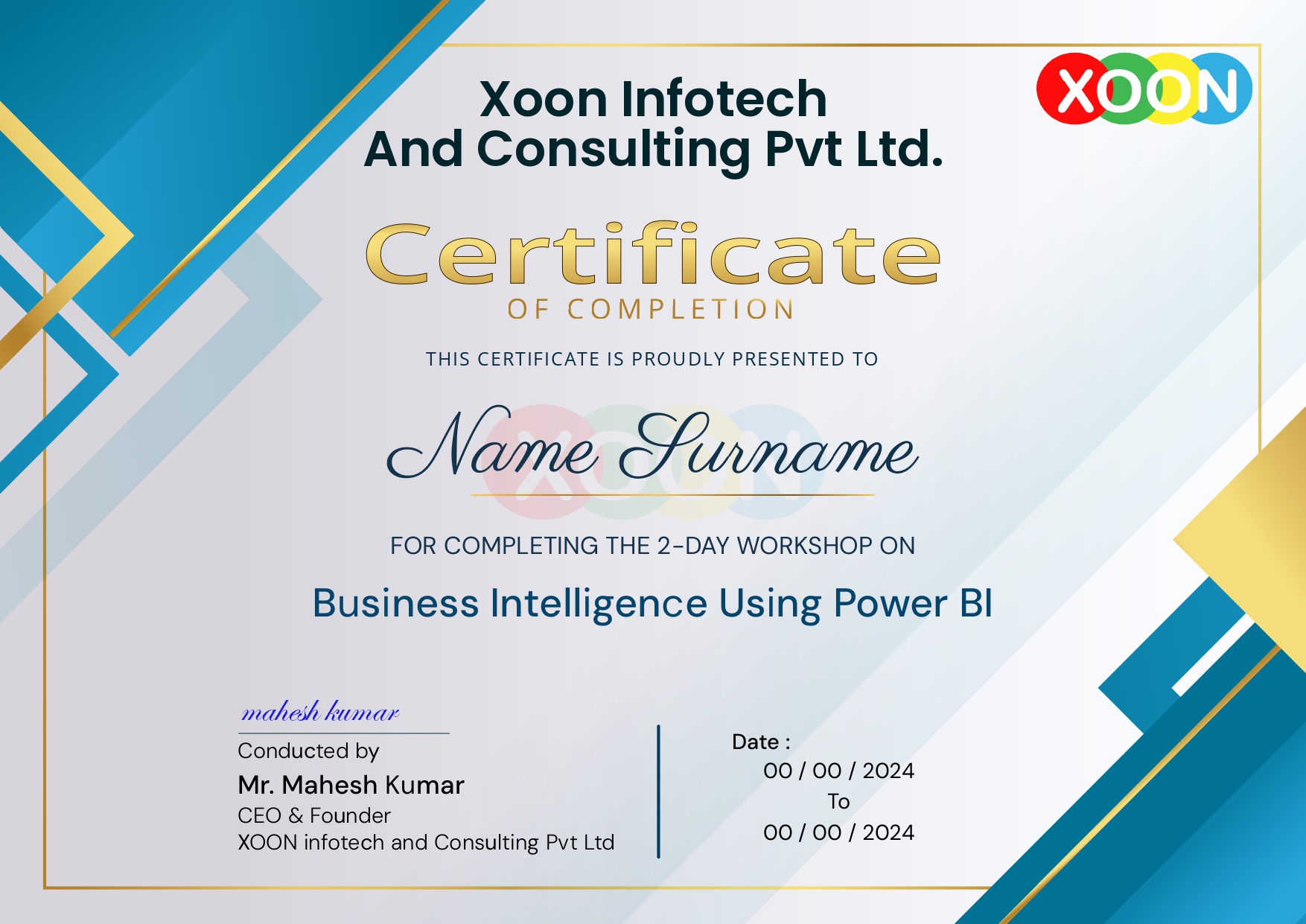 certificats model